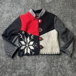 Baabaazuzu Jacket Womens‎ M Multicolor Wool Plaid Lined Collared Button